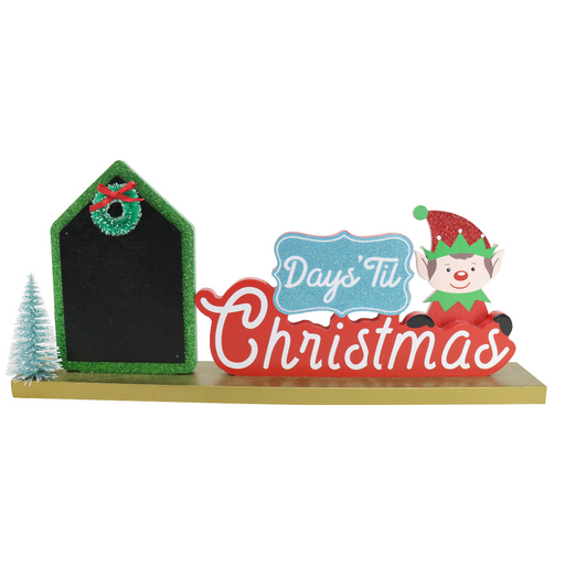 Elf Countdown Table Deco 33cm – festive elf table decoration with Christmas countdown display