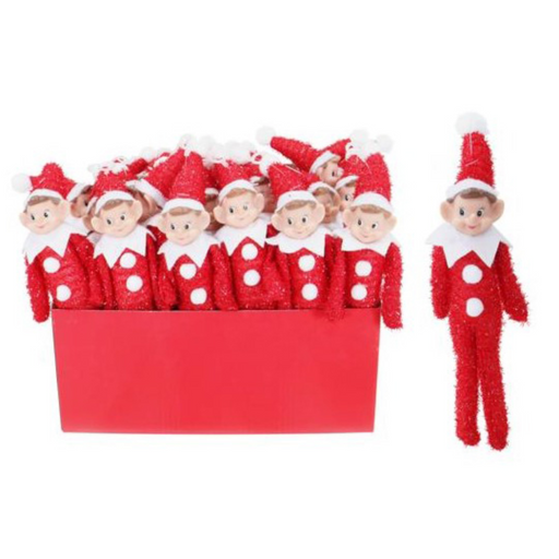Ronis Elf Doll Red Tinsel Bendable 18cm Assorted
