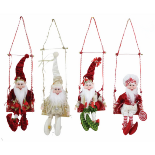 Ronis Elf Grandfather On Swing 66cm Assorted