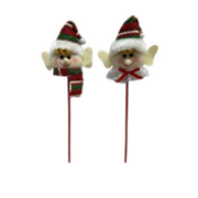 Assorted 35.56cm Elf Picks with striped legs, jingle bells, and festive details for Christmas decorations