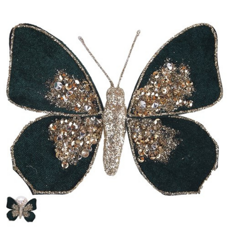Ronis Emerald Butterfly with Clip 13x10x2cm