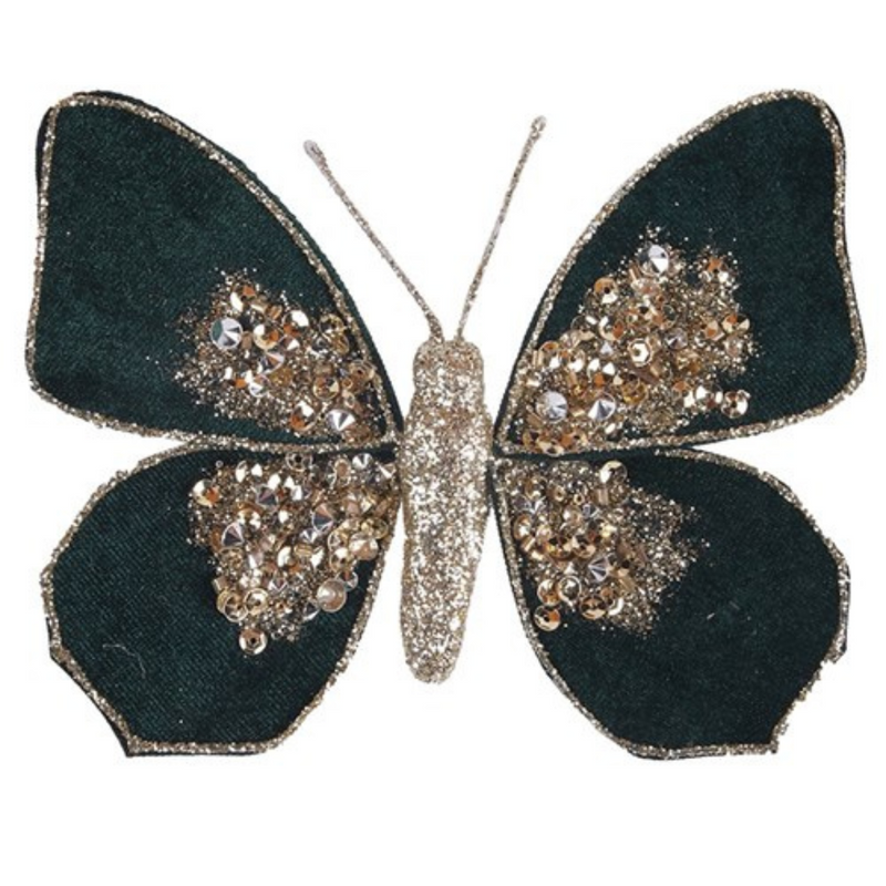 Ronis Emerald Butterfly with Clip 13x10x2cm