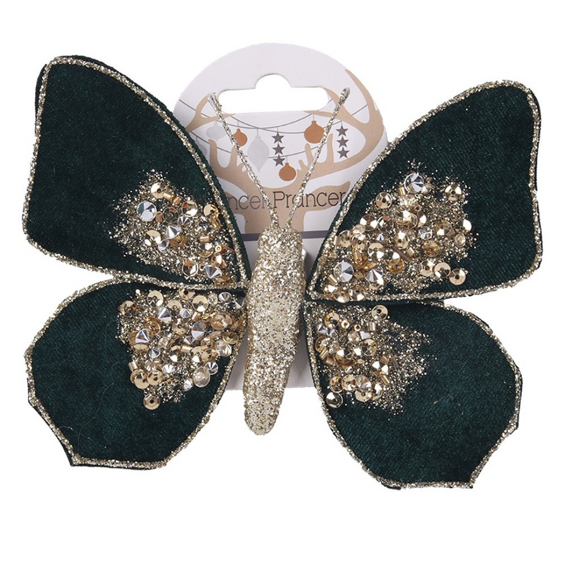 Ronis Emerald Butterfly with Clip 13x10x2cm