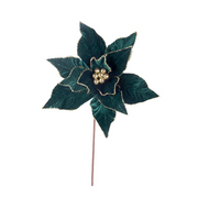 Ronis Emerald Green Poinsettia 30cm with 50cm Stem 2 Asstd – thumbnail