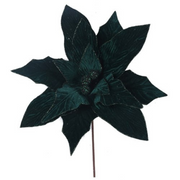 Ronis Emerald Velour Poinsettia 50cm with 50cm Stem – thumbnail