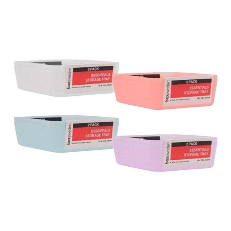 Essentials Sort Tray 18x13x4.5cm 2pk