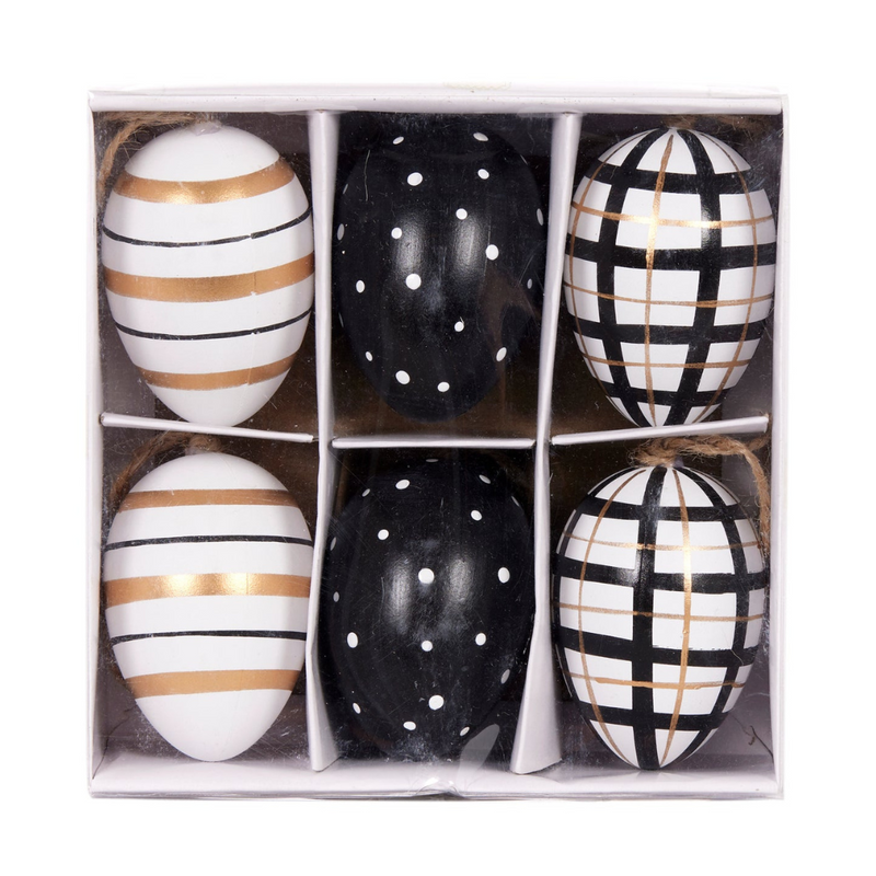 Ronis Exquisite Striped Hanging Eggs Set of 6