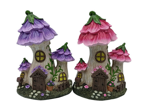Pink & Purple Fairy House 2 Assorted 19cm