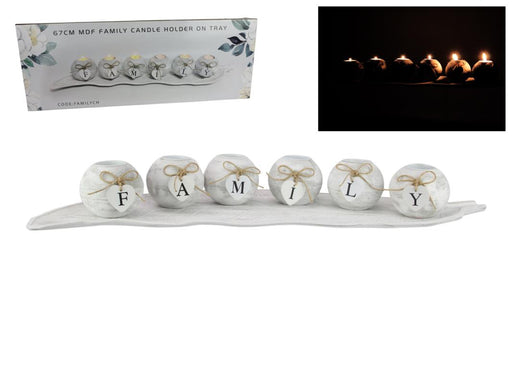 MDF Family Candle Holder on Tray 67cm