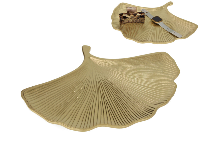 Gold fan shaped decorative tray