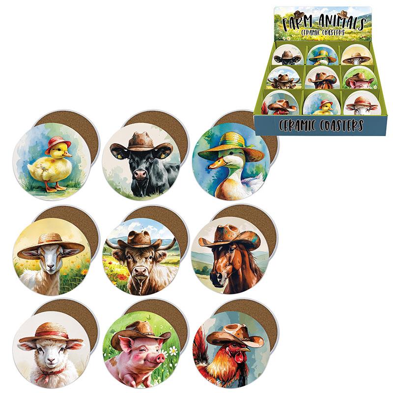 Farmyard themed drink coaster