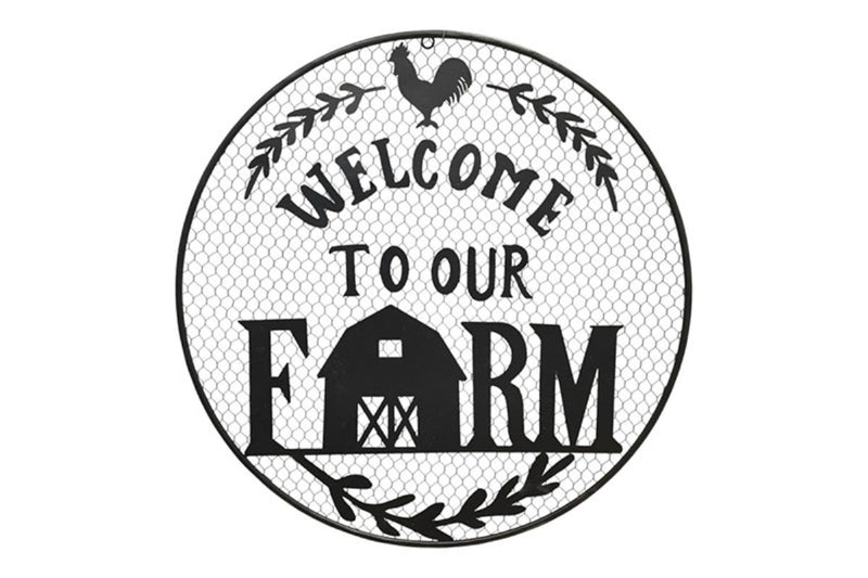 Metal Welcome to Our Farm wall art