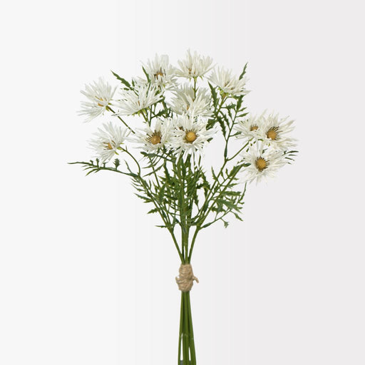 White aster bouquet with 16 artificial flower blooms 46cm