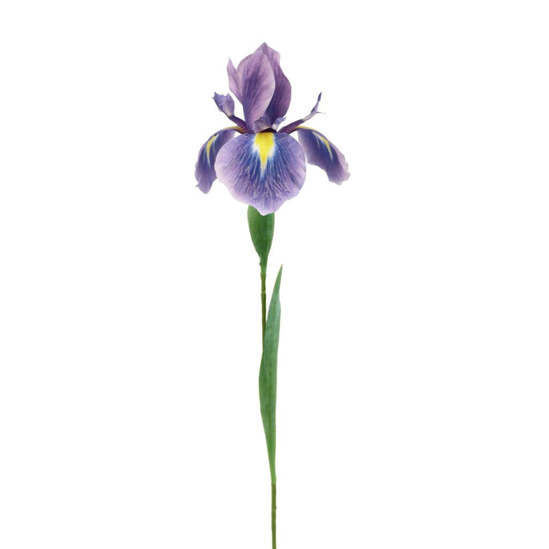 Purple iris flower stem 79cm artificial floral decoration