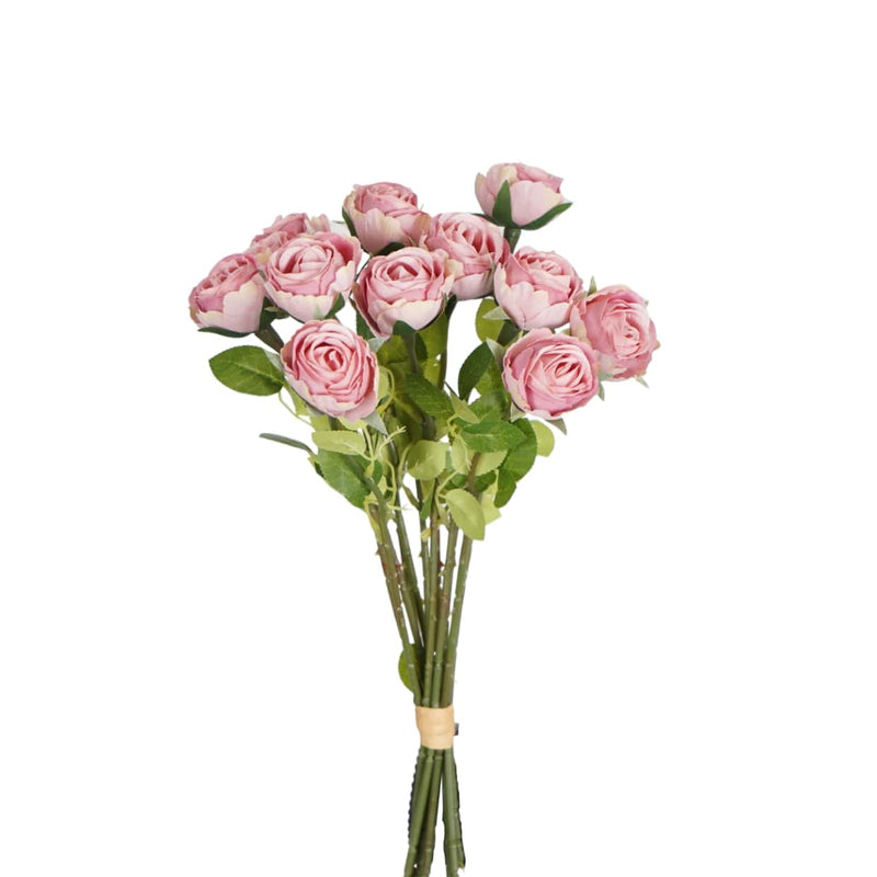 Pink baby rose bouquet with 12 artificial rose flowers