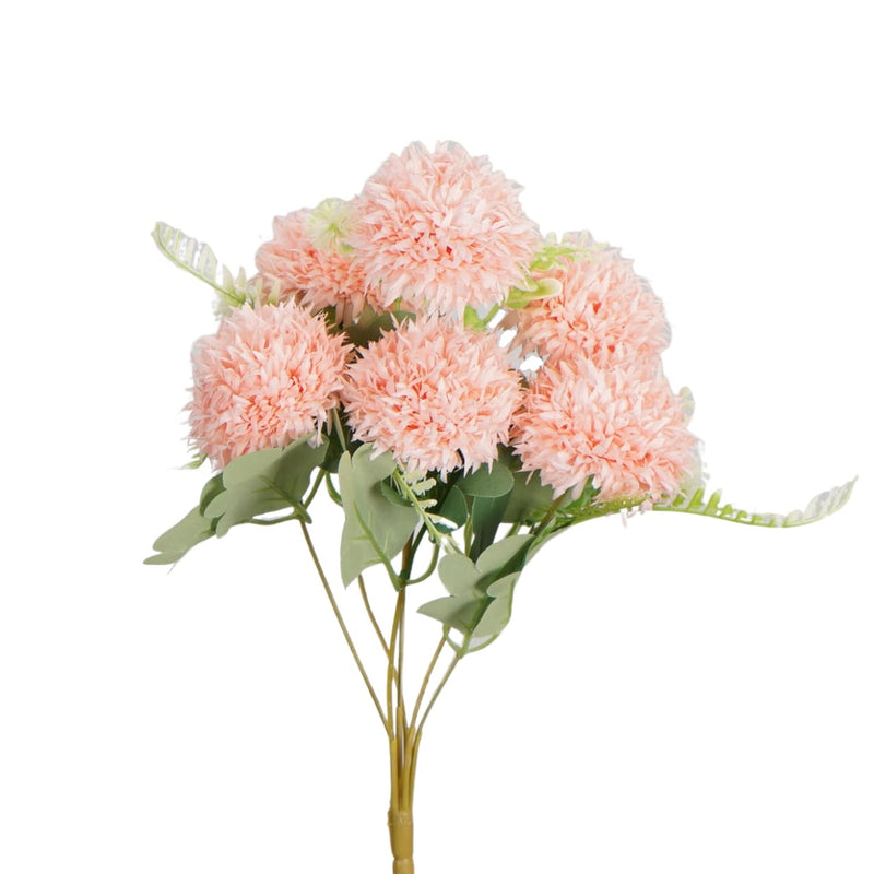 Pink pom pom bouquet 40cm with realistic artificial flowers