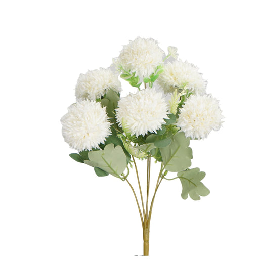 White pom pom bouquet 40cm artificial flower arrangement