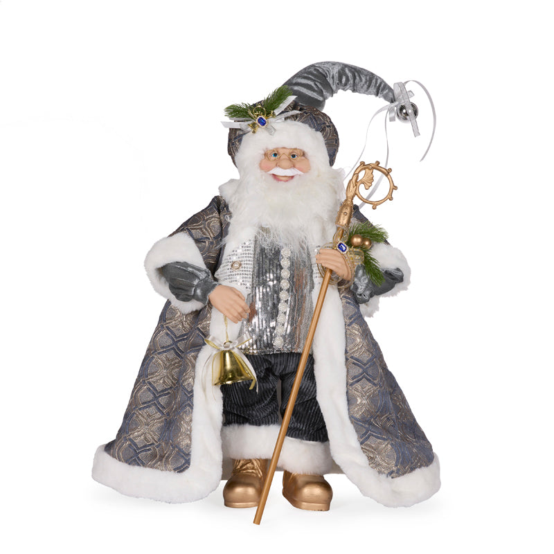 Blue fabric Santa Claus Christmas decoration 65cm