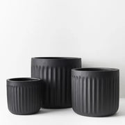 Pot Pleat Round Black SML 23cmh x 25cmd – thumbnail