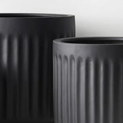 Pot Pleat Round Black SML 23cmh x 25cmd – thumbnail