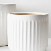 Pot Pleat Round White SML 23cmh x 25cmd