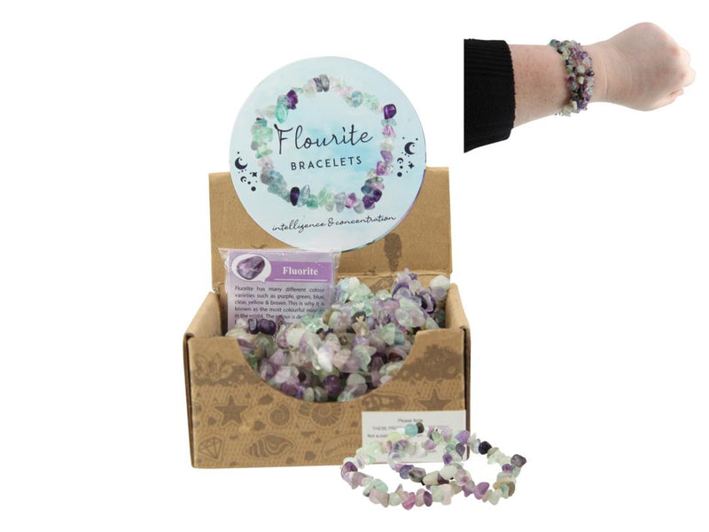 Fluorite gemstone bead bracelet