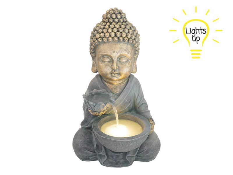 Buddha water fountain with LED bowl