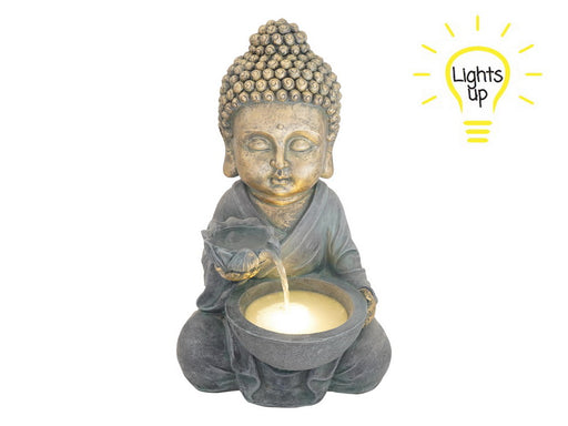 Buddha water fountain with LED bowl