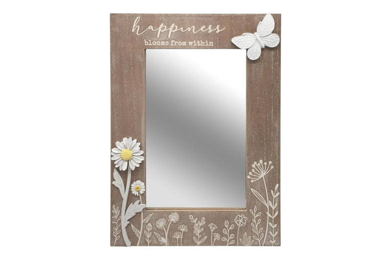Wall mirror with daisy design 40x30cm