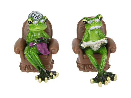 Golden Old Frog on Sofa 2 Assorted 10cm