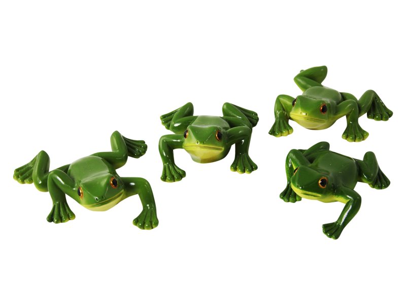 Assorted green tree frog figurines 6cm