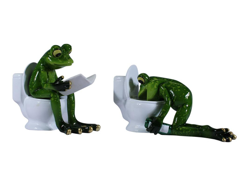 Marble Frog on Toilet 2 Assorted 12cm