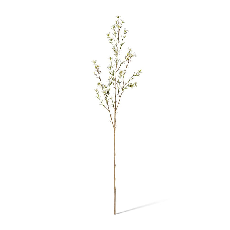 Artificial white wax flower spray 79cm