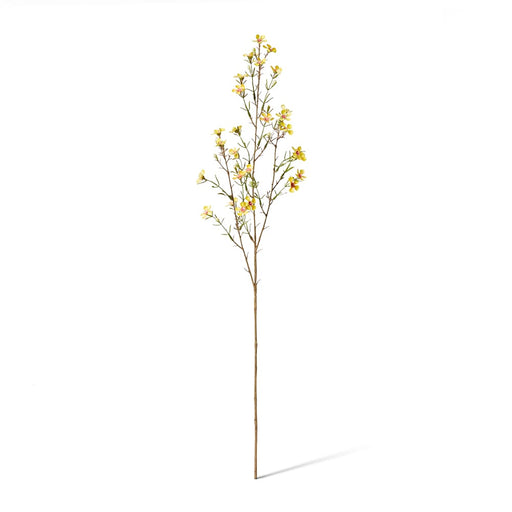 Artificial yellow wax flower spray 79cm
