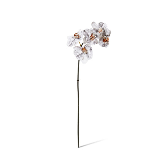 Artificial white and black mini phalaenopsis orchid stem 51cm