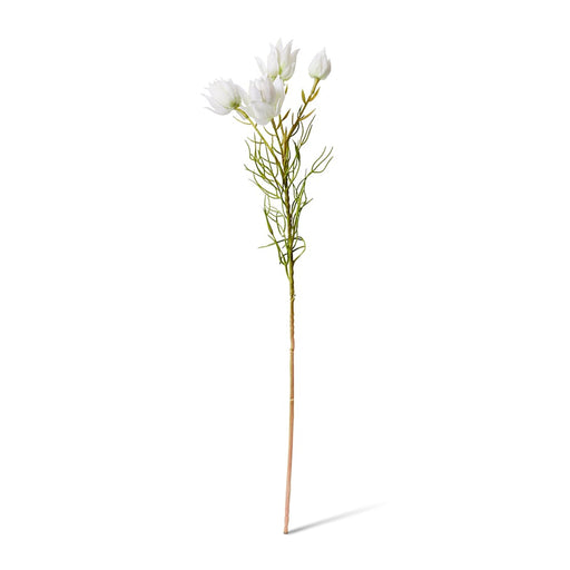 Artificial white blushing bride flower spray 56cm