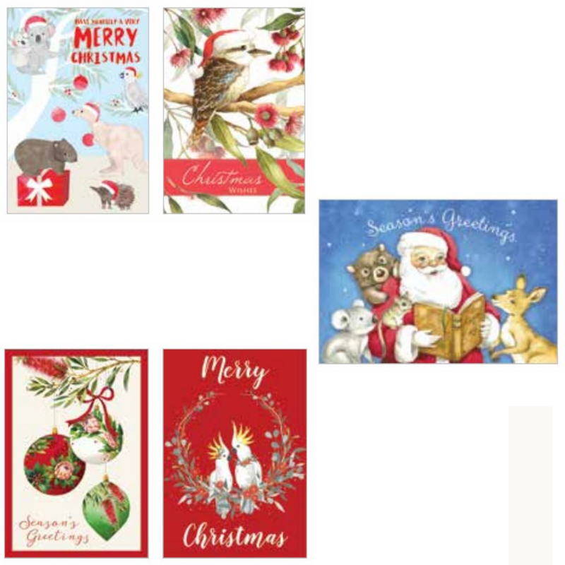 Ronis FSC Mix Australiana Christmas Card Value Pack 10pk