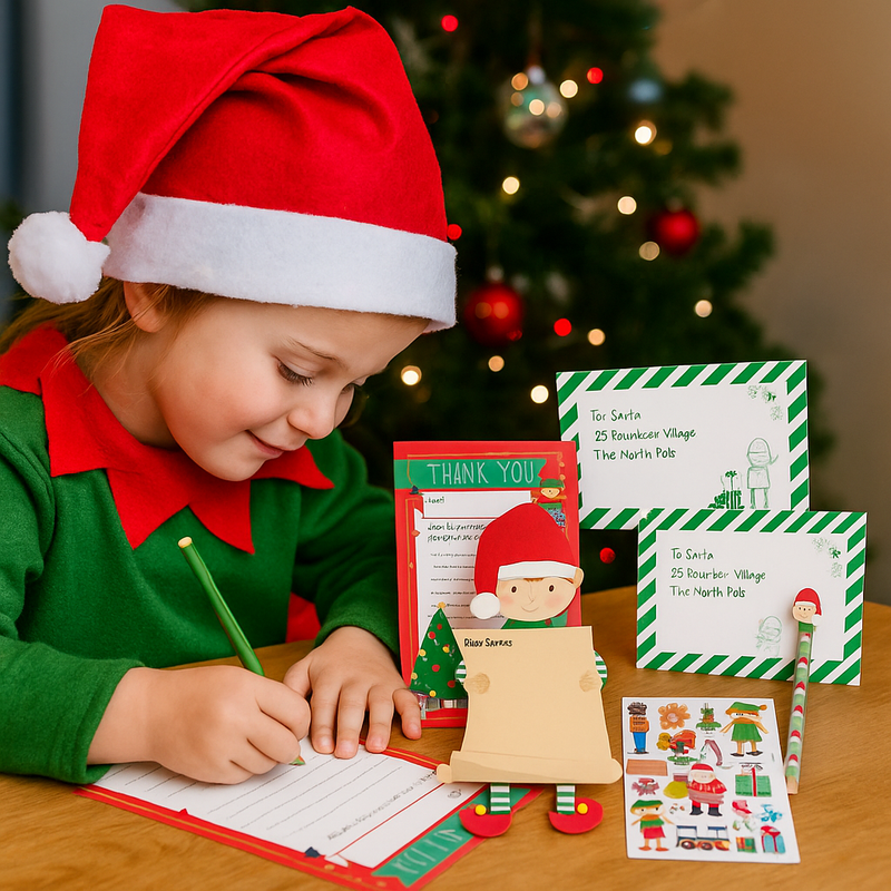 Christmas Letters to Santa kit made with FSC Mix paper – festive stationery set for kids