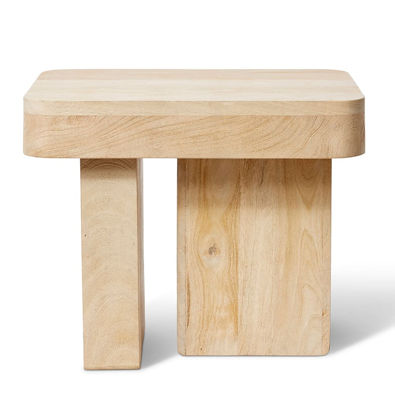 Natural side table for home décor styling