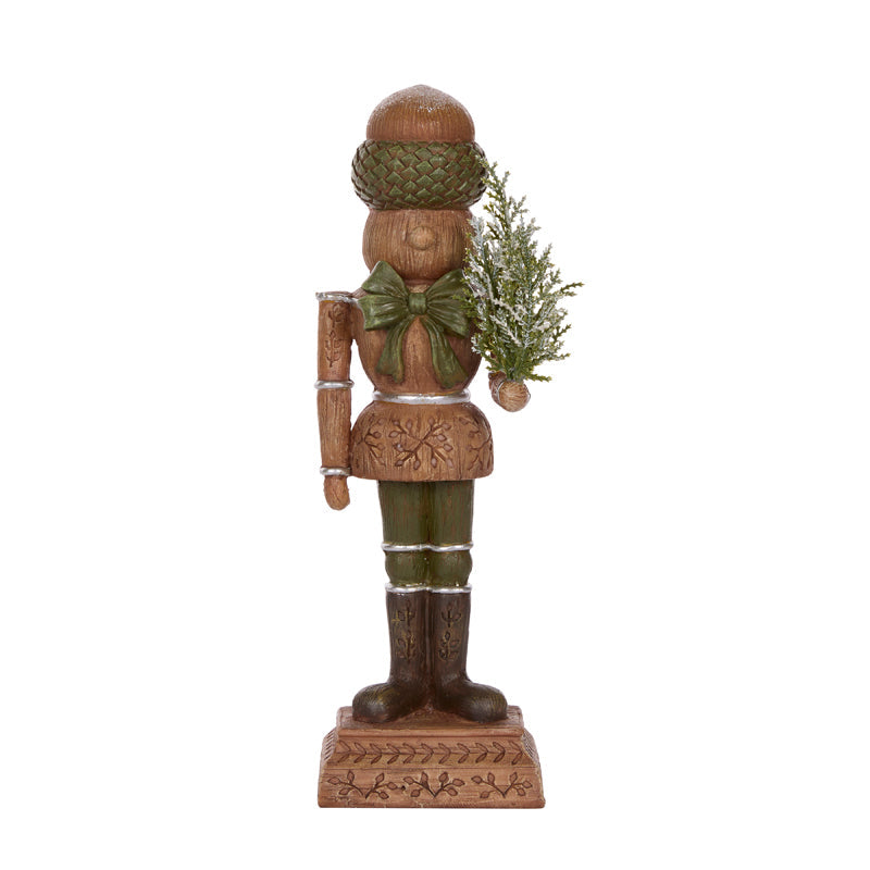 Pinecone nutcracker Christmas decoration with tree