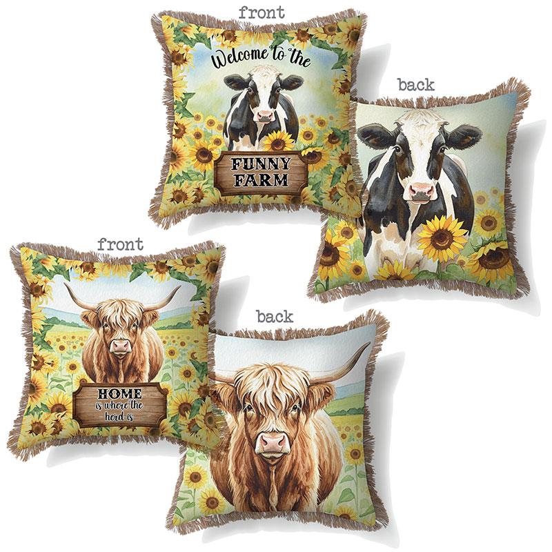 Assorted farmyard decorative cushion 45x45cm