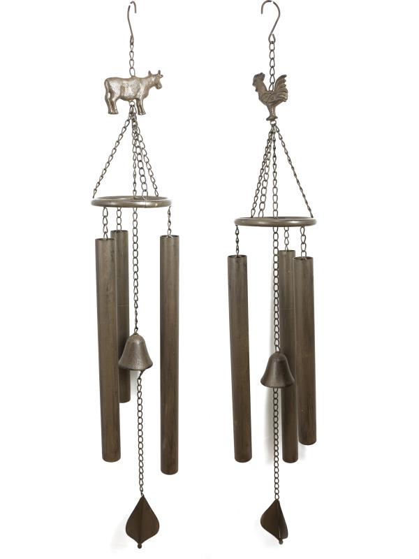 Cast iron farm animal wind chime assorted