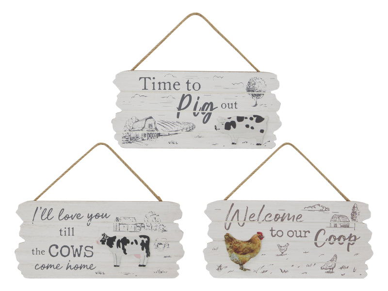 23CM FARM HANGING PLAQUE 3 ASSTD