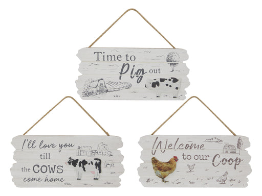 23CM FARM HANGING PLAQUE 3 ASSTD