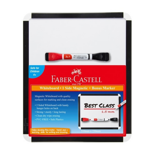 Faber-Castell Bi-Colour Magnetic Whiteboard Set – magnetic whiteboard with bi-colour whiteboard marker