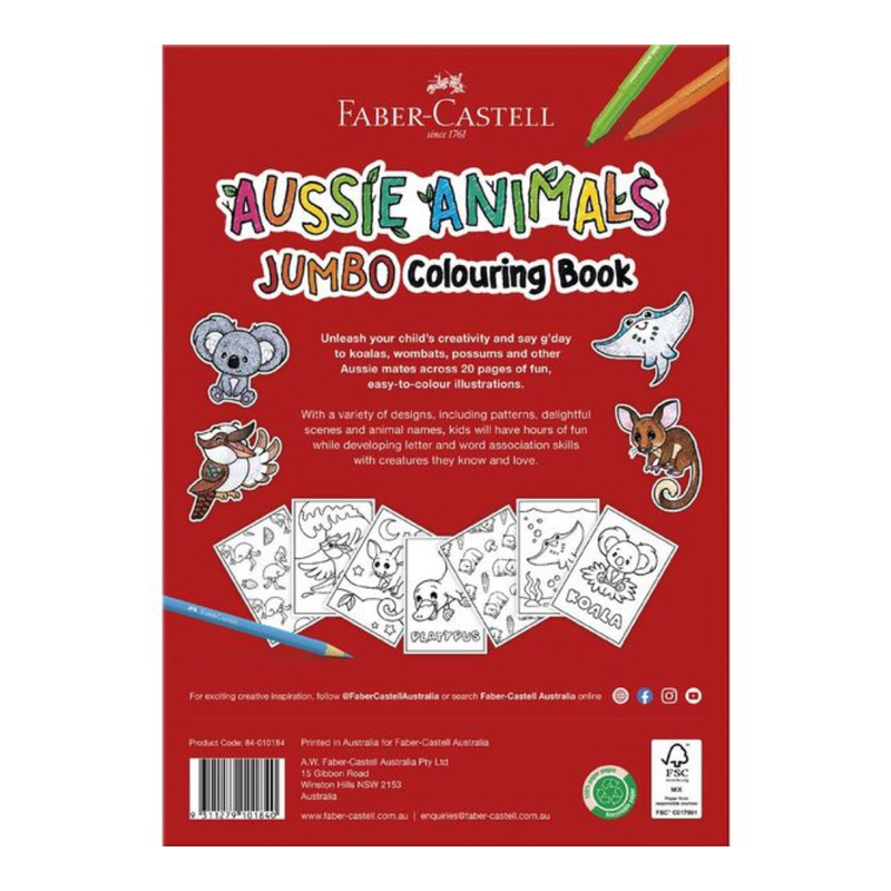 Faber-Castell Colouring Book A3 20pg – large A3 colouring book for kids creative activities