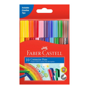Faber-Castell Connector Pen Colour Markers assorted 10pk – connectable felt-tip pens for colouring and creative play