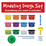 Faber-Castell Little Creatives Super Soft Modelling Dough 12pk – colourful soft dough set for kids’ creative play