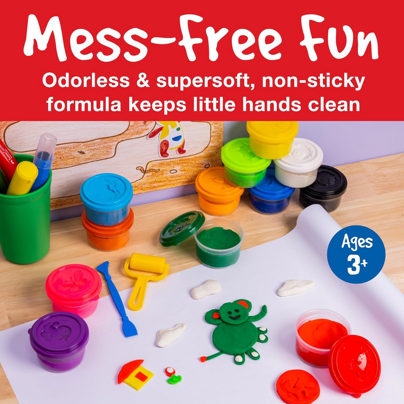 Faber-Castell Little Creatives Super Soft Modelling Dough 12pk – colourful soft dough set for kids’ creative play