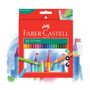 Faber-Castell Triangular Colour Pencils assorted 24pk – ergonomic coloured pencils for kids and students
